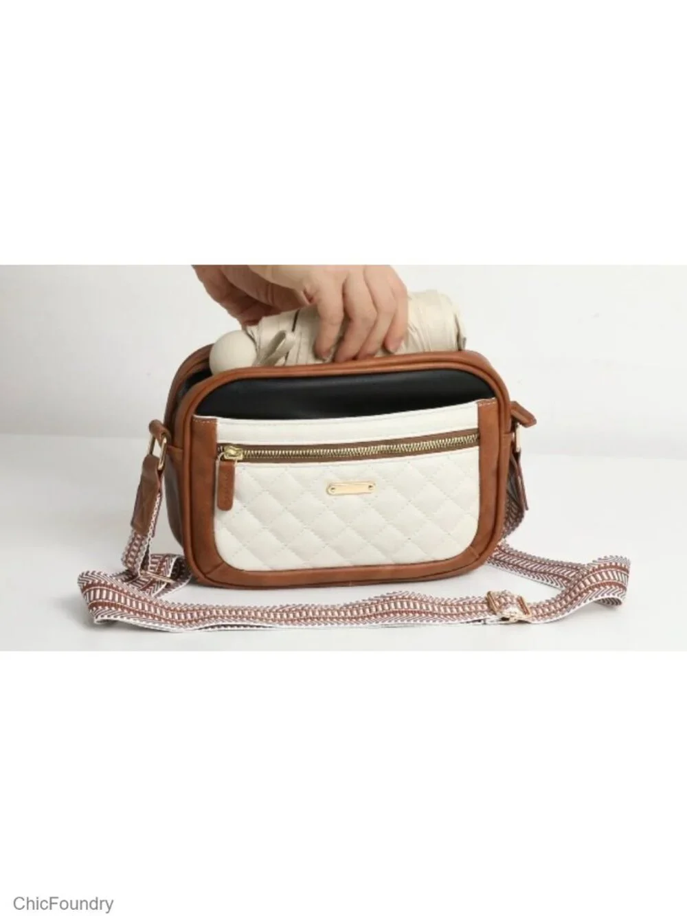 Women's Waterproof Vegan Leather Crossbody Bag Adjustable Strap Quilted Purse